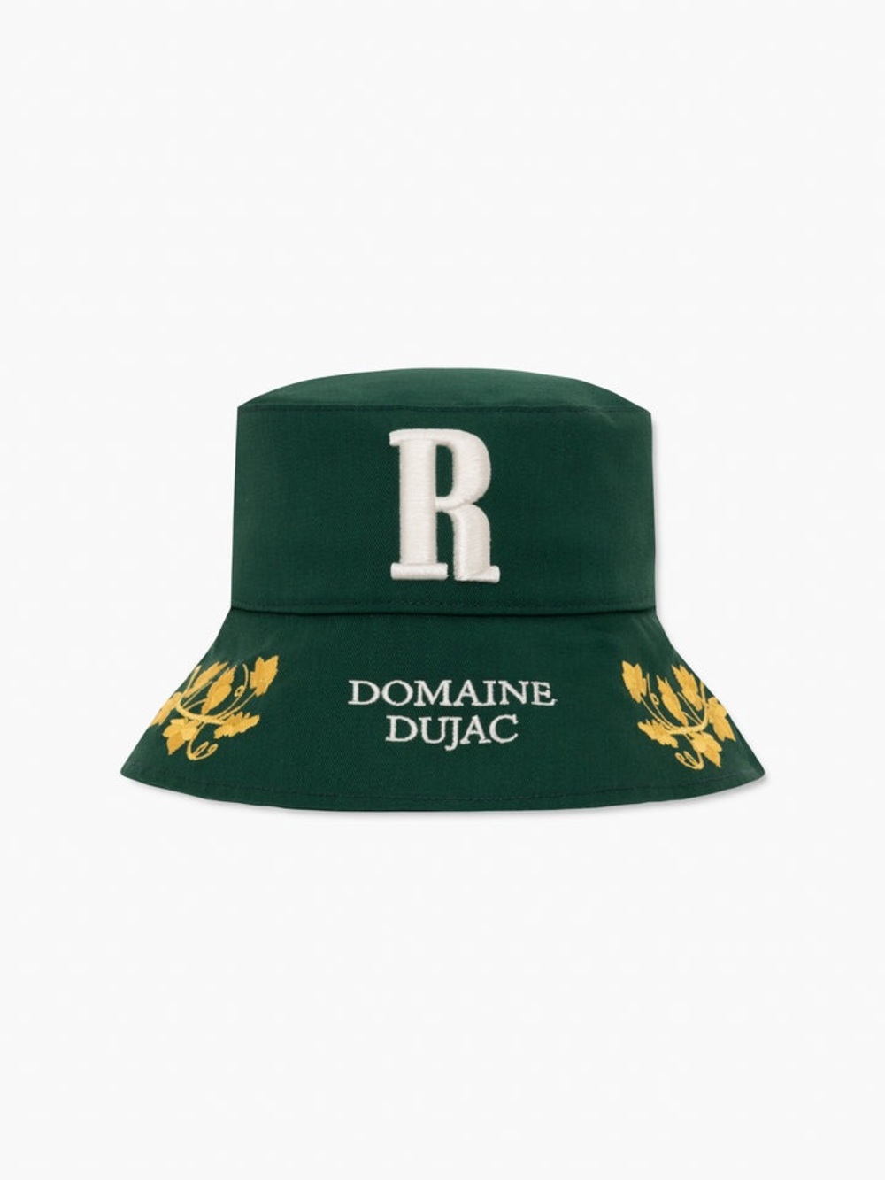 Rhude RHUDE X DOMAINE DUJAC BUCKET HAT GREEN / WHITE Embroidered Logo One Size